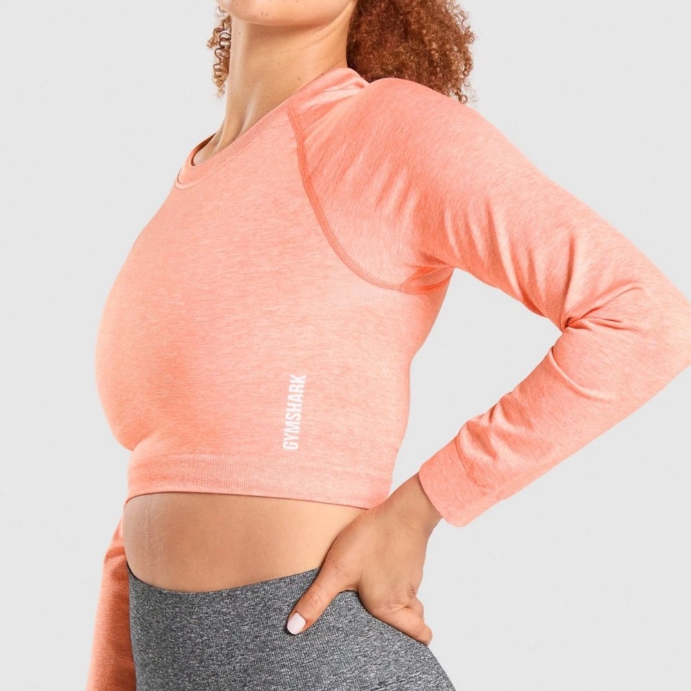 Gymshark Adapt Marl Seamless Long Sleeve Crop Top